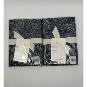 Pottery Barn Merrit‎ Paisley Organic Percale Standard Sham Set Of Two Luxury